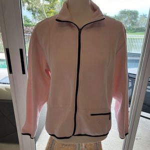 Cuffy's of Cape Cod womans rose pink full zip long sleeve sweat shirt S